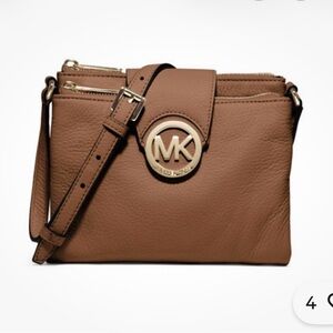 Michael Kors Tan Crossbody Bag with Gold Accents